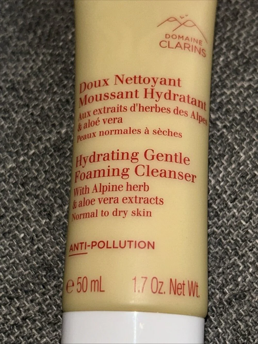 Clarins Paris Hydrating Gentle Foaming Cleanser 1.7 Oz New With Alpine Herb &